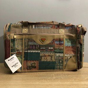 NWT Vintage Bovano Tapestry Carry On Duffle Travel Bag Shoulder Strap